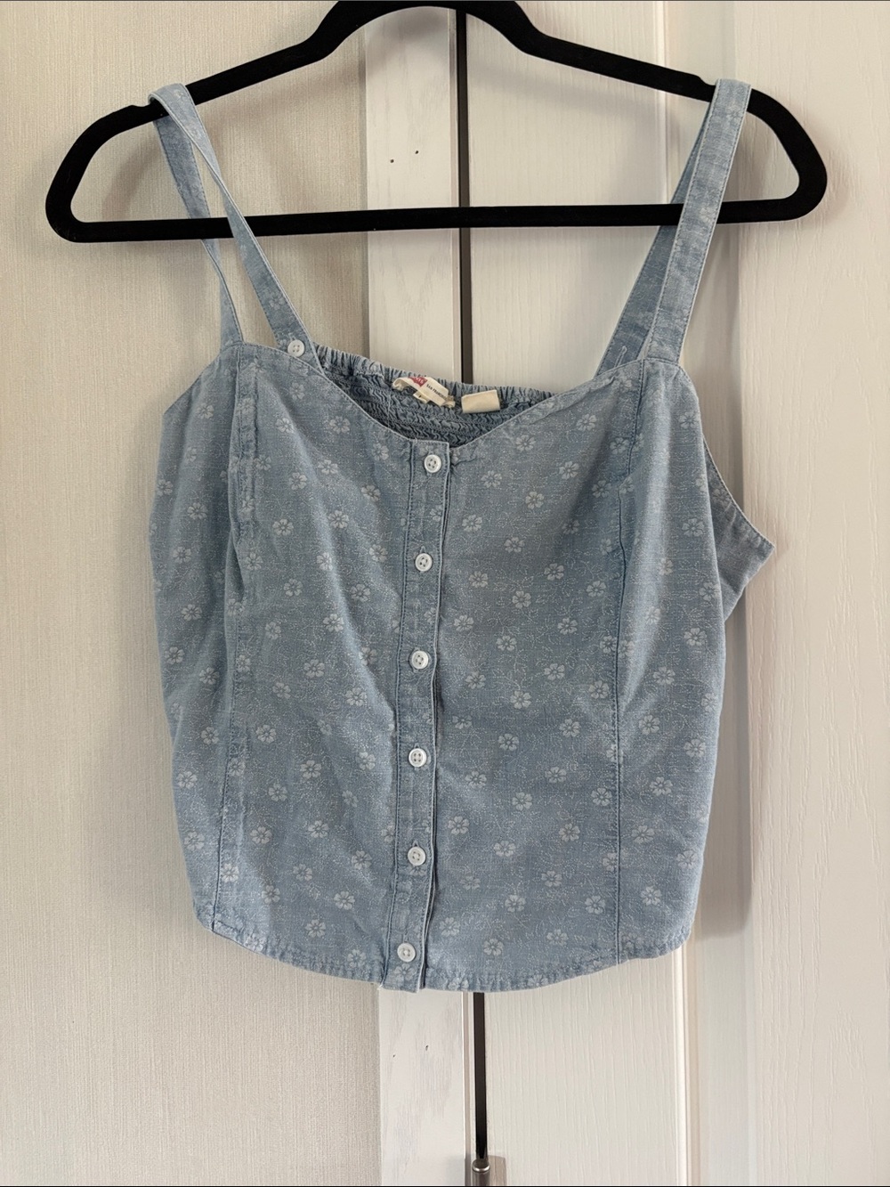 Levi's Light Blue Floral Button-Front Cami